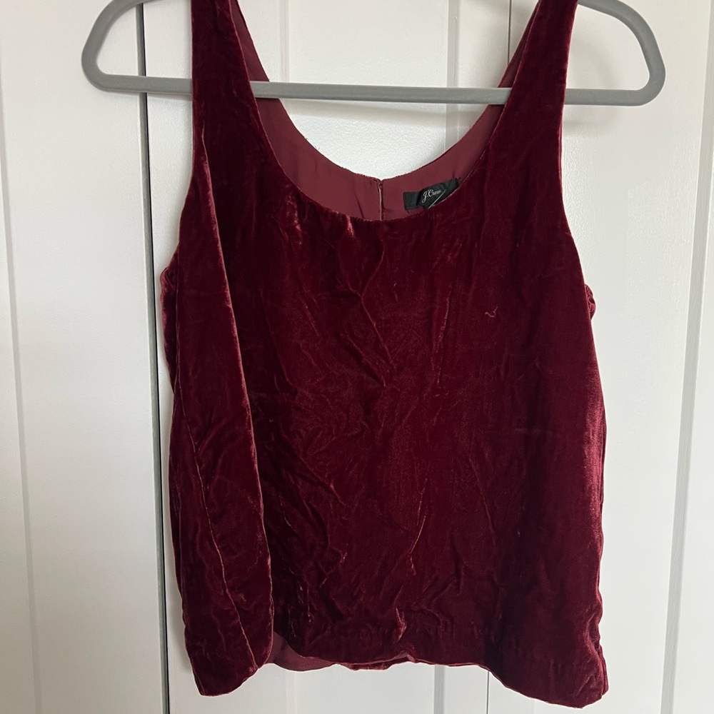 J. Crew Velvet Wine Tank Top